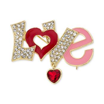 商品Charter Club | Gold-Tone Crystal Heart Love Pin, Created for Macy's,商家Macy's,价格¥53图片