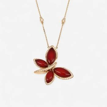 Tavanti | Tavanti Les Papillons 18K Rose Gold Diamond, Red Aventurine & Rock Crystal Pendant Necklace JF-82-2036F-12,商家Shopworn,价格¥38300