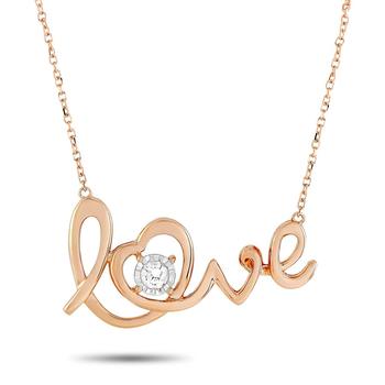 商品LB Exclusive | 14K Rose Gold 0.10 ct Diamond Pendant Necklace,商家Jomashop,价格¥3171图片