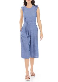 Sandra Darren, Sandra Darren | Women's Flutter Sleeve Chambray Jumpsuit商品图片 3.9折×额外8.5折, 额外八五折