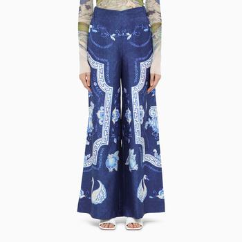 推荐Blue silk palazzo trousers商品