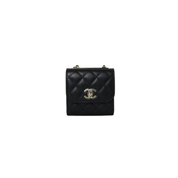 推荐Chanel Mini Trendy CC Champagne Gold Hardware Black商品