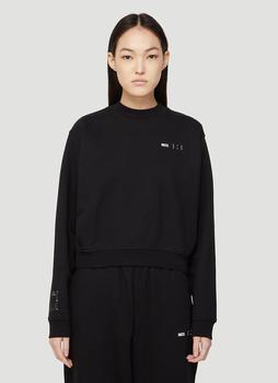 推荐IC0 Logo Print Hooded Sweatshirt in Black商品