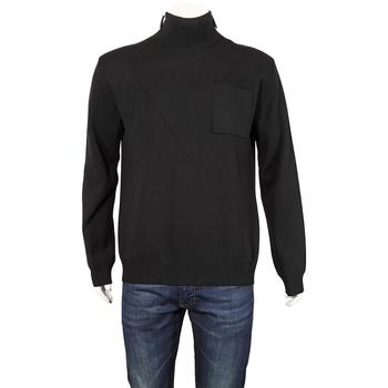 Burberry | Burberry Black Zip Detail Wool Turtleneck Sweater, Size X-Large商品图片,6.9折