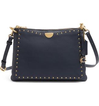 coach女包手提包, Coach | Border Rivets Mixed Leather Handbag商品图片 5.9折