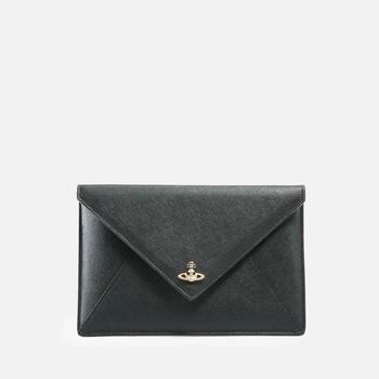 推荐Vivienne Westwood Victoria Envelope Saffiano Leather Clutch Bag商品