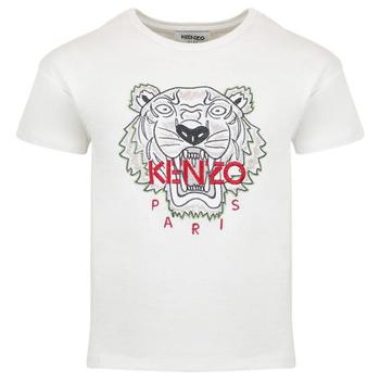 Kenzo | Ivory Tiger Logo Cotton T Shirt商品图片 4折×额外9折, 额外九折