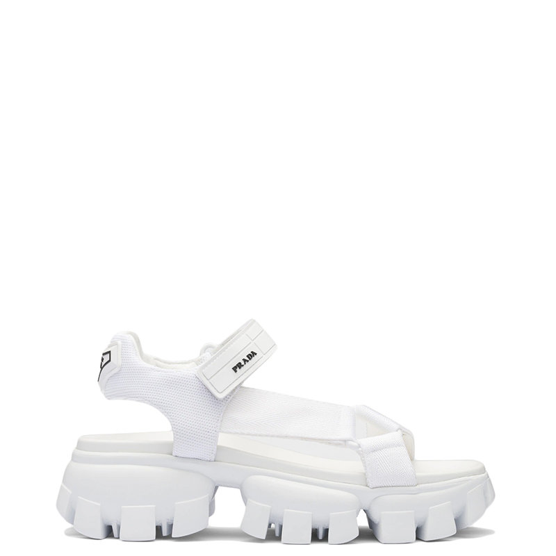 Prada | 【预售3-7天】PRADA/普拉达 22年春夏新款 女士白色编织尼龙饰带运动凉鞋1X037M_3L74_F0009_F_050商品图片,7.9折, 包邮包税