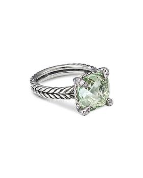 商品Sterling Silver Châtelaine Ring with Gemstones & Diamonds, 11mm图片