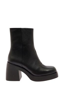 'Brooke' Black Leather Boots Chunky Heel Woman Vagabond product img