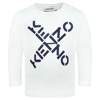 Kenzo | White Long Sleeve X Logo T Shirt商品图片,额外7.5折, 额外七五折