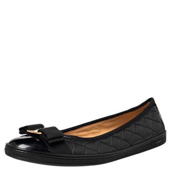 菲拉格慕女鞋, Salvatore Ferragamo | Salvatore Ferragamo Black Leather Vara Bow Ballet Flats Size 38商品图片 4.7折×额外6折, 额外六折