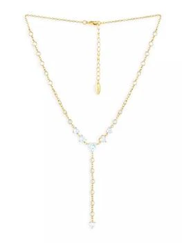 Ettika Jewelry | Queen Of Hearts 18K Gold-Plated Crystal Lariat Necklace,商家Saks Fifth Avenue,价格¥671