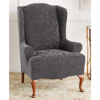 商品Stretch Jacquard Damask Wing Chair Slipcover,商家Macy's,价格¥454图片