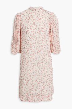 ganni连衣裙, Ganni | Gathered printed chiffon mini dress商品图片 4.9折
