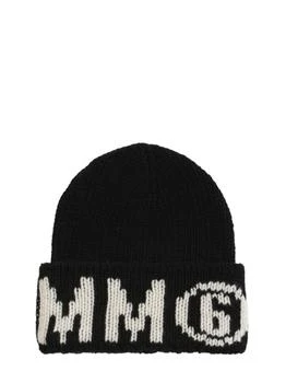 MM6 | Logo Intarsia Wool Blend Beanie,商家LUISAVIAROMA,价格¥639