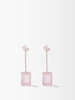 MATEO, MATEO | Diamond, rose quartz & 14kt gold earrings商品图片 