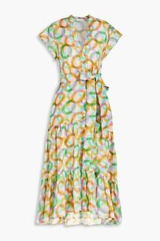 Sandro | Athena printed linen and silk-blend midi dress,商家THE OUTNET US,价格¥581