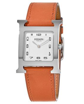 爱马仕手表代购, Hermes | Hermes H Hour 26mm Orange Calfskin Leather Women's Watch 036794WW00商品图片 8.2折