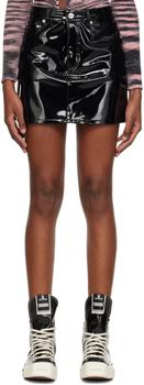 FRAME | Black Glossy Miniskirt商品图片,独家减免邮费