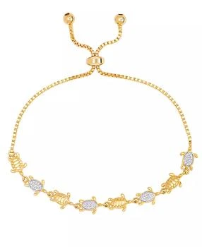 Macy's | Diamond Accent Turtle Adjustable Bolo Bracelet in Gold Plate,商家Macy's,价格¥317