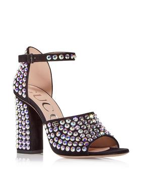 古驰高帮鞋, Gucci | Women's Crystal Embellished High Heel Sandals商品图片 