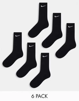 推荐Nike Training Everyday Plus 6 pack socks in black商品