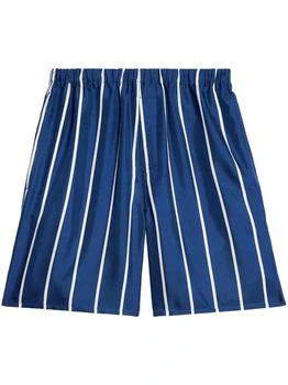 推荐AMI PARIS - Striped Silk Shorts商品