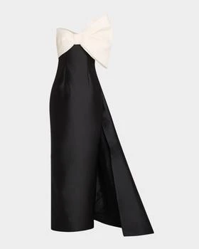 Monique Lhuillier | Asymmetric Draped Strapless Bow Column Gown,商家Neiman Marcus,价格¥37867