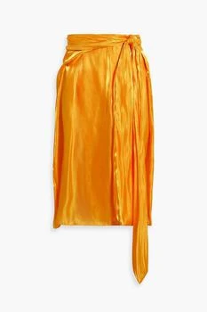 Dries Van Noten | Draped gathered satin wrap skirt,商家THE OUTNET US,价格¥914