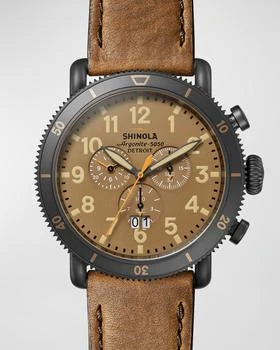 推荐Men's Runwell Sport Chronograph Leather-Strap Watch, 48mm商品