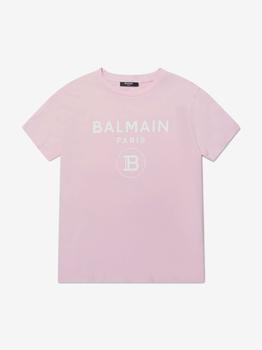 推荐Balmain Pink Boys Cotton Logo Print T-Shirt商品