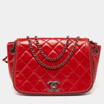 [二手商品] Chanel | Chanel Red Leather Chain Around Flap Shoulder Bag商品图片,6.8折, 满1件减$100, 满减