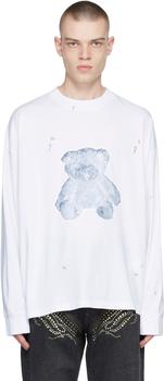 We11done | White Pearl Necklace Teddy T-Shirt商品图片,额外8.5折, 独家减免邮费, 额外八五折