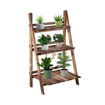 商品Outsunny | 3 Tier Ladder-style Wooden Flower Plant Stand Outdoor Garden Shelf,商家Macy's,价格¥513图片