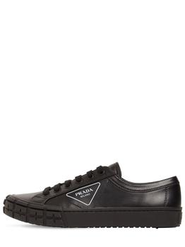 Prada | Logo Print Leather Low Sneakers商品图片,