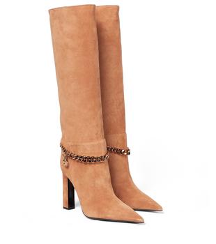 Versace | 绒面革及膝靴商品图片,5.9折