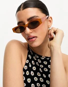 推荐Pieces slim sunglasses in brown商品