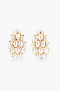 商品Gold-plated faux pearl earrings图片