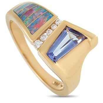商品Kabana | Kabana 14K Yellow Gold 0.08 ct Diamond, Tanzanite, and Inlaid Opal Ring,商家Premium Outlets,价格¥10017图片