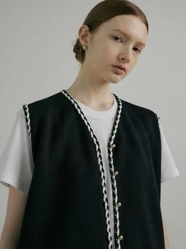 OURCOMOS | Comos 804 Tweed Knit Vest (Black),商家W Concept,价格¥581