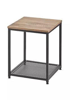 商品Wood Side Table with Steel Shelf图片