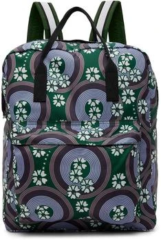 Kids Purple & Green Allover 70s Circles Backpack