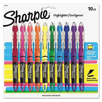 推荐Sharpie - Accent Liquid Pen Style Highlighter, Chisel Tip, Assorted - 10/Set商品