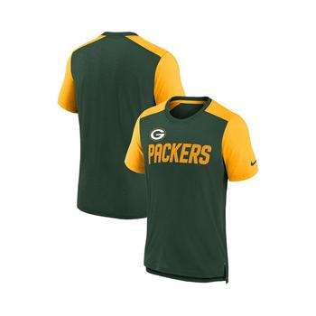 推荐Boys Youth Heathered Green, Heathered Gold Green Bay Packers Colorblock Team Name T-shirt商品