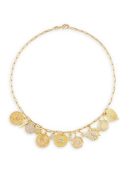商品Alexa Leigh | Lucky Charms 14K Gold-Filled & Cubic Zirconia Medallion Necklace,商家Saks Fifth Avenue,价格¥3220图片