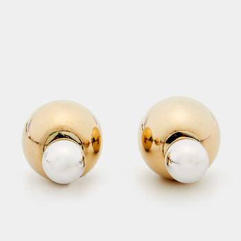 [二手商品] Dior | Dior Tribales Two Tone Stud Earrings商品图片,满1件减$100, 满减