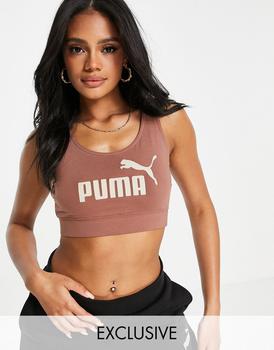 Puma | Puma Essentials logo bralette in brown商品图片,6折