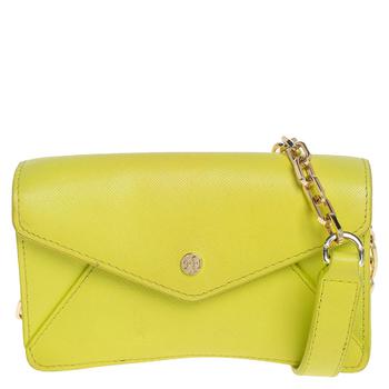 tory burch包链条包, [二手商品] Tory Burch | Tory Burch Lime Leather Envelope Flap Chain Crossbody Bag商品图片 5.9折