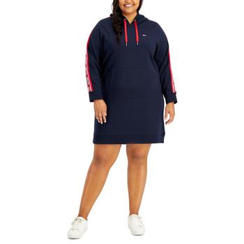推荐Tommy Hilfiger Sport Womens Plus Hoodie Midi Sweatshirt Dress商品